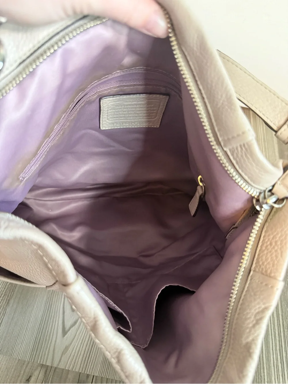 Coach Park Avery Leather Shoulder Crossbody Bag Bucket Hobo Light Gray